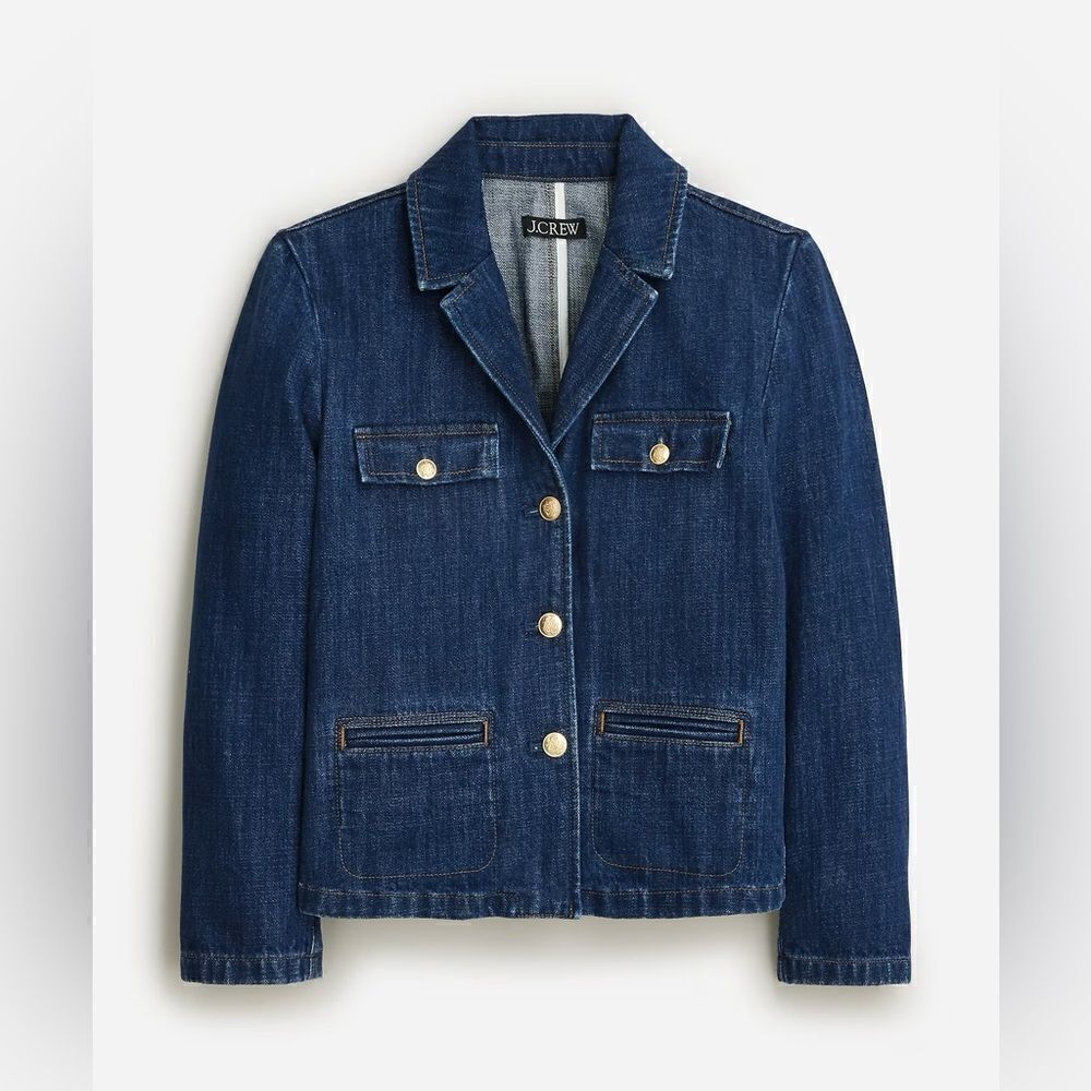 J Crew Denim Blazer Jacket in Resin Wash NWT